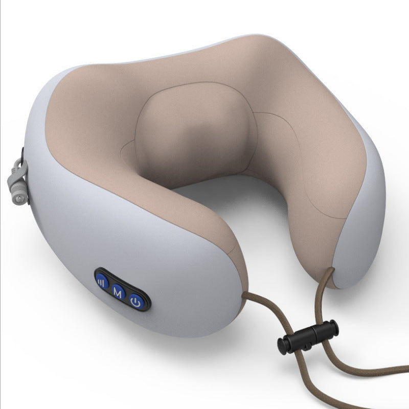 Portable multifunctional rechargeable U-shaped massage pillow