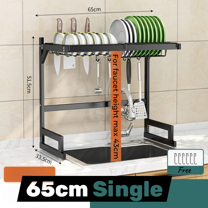 Kitchen sink dish drying rack