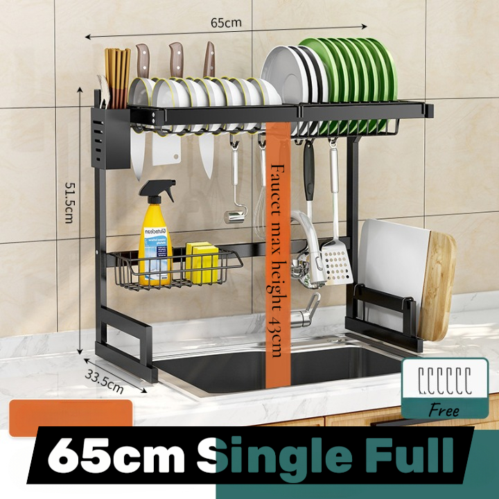 Kitchen sink dish drying rack
