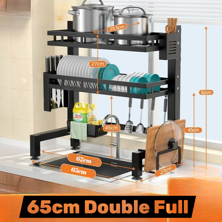 Kitchen sink dish drying rack