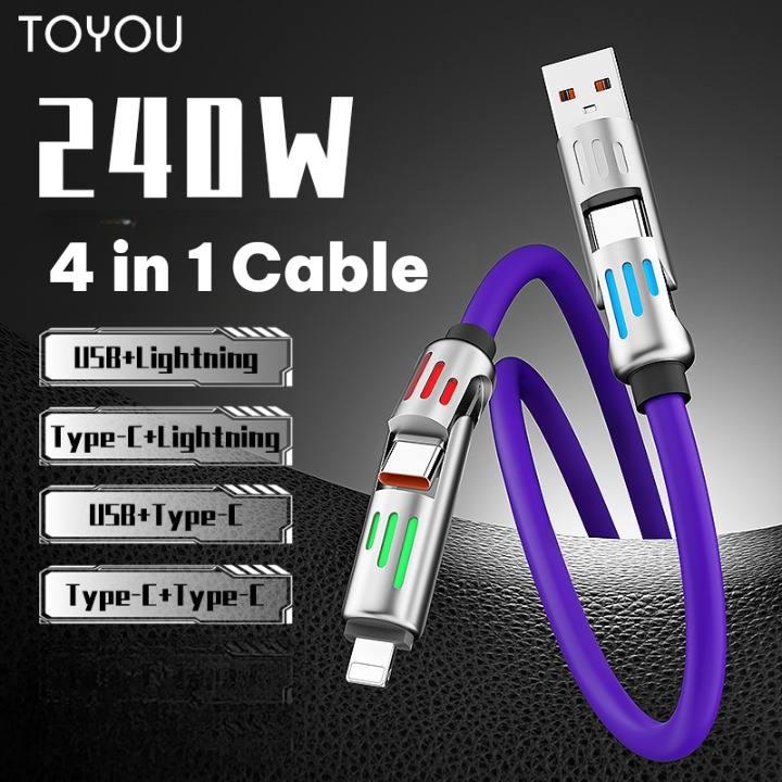 240W 4-in-1 fast charging cable