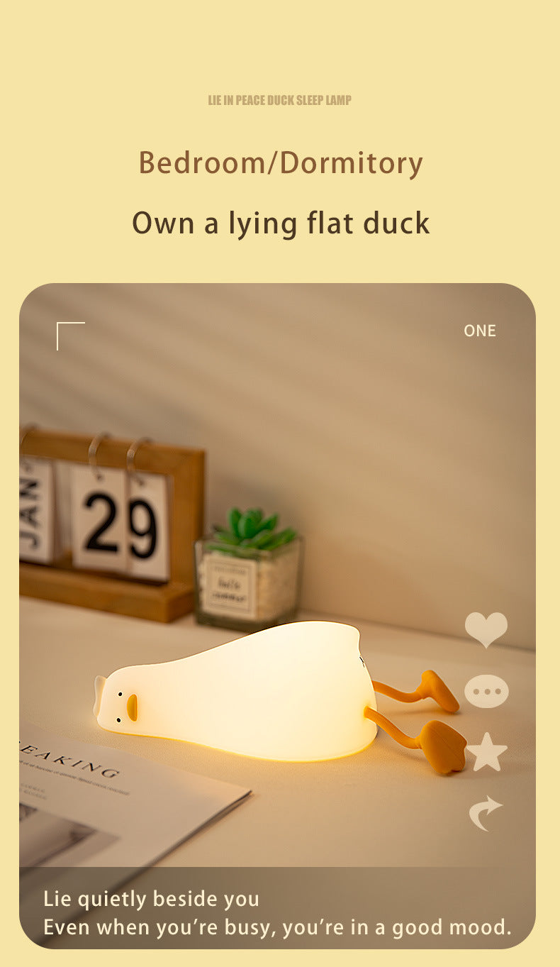 Lying flat duck phone stand/ silicone night light