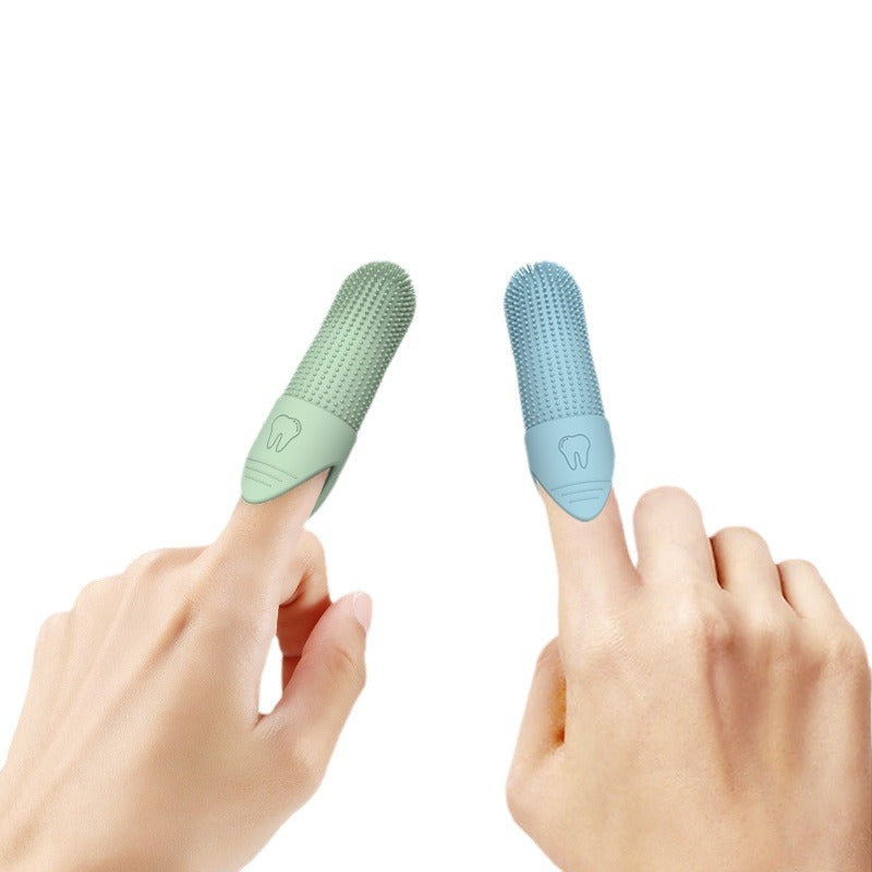 Spotty silicone pet teeth care toothbrush