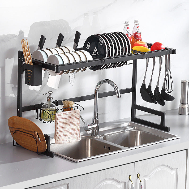 Kitchen sink dish drying rack