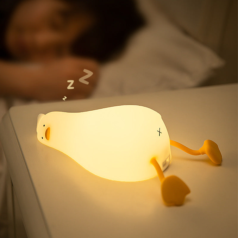 Lying flat duck phone stand/ silicone night light