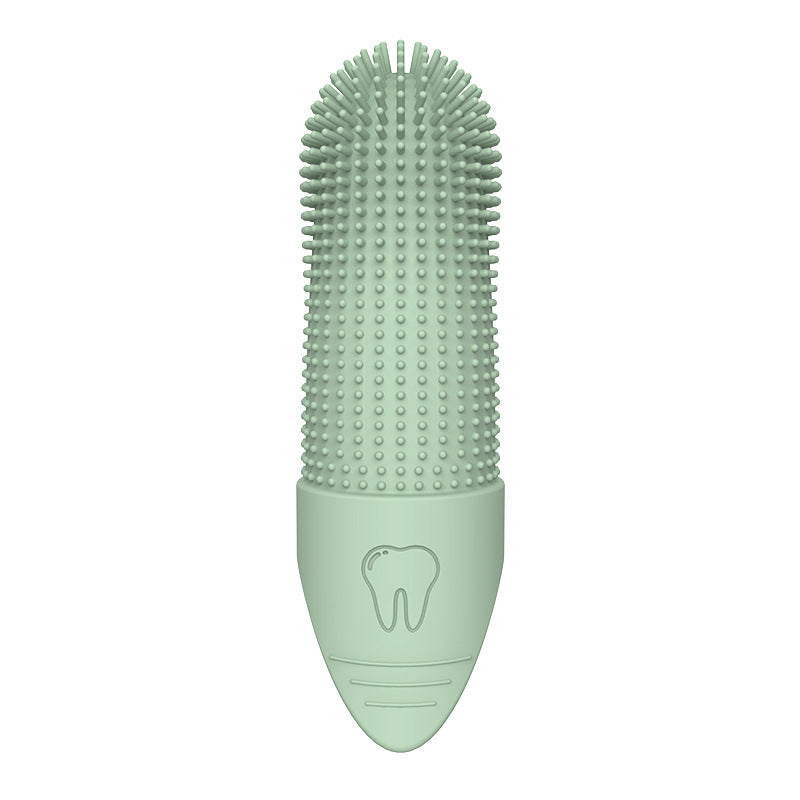 Spotty silicone pet teeth care toothbrush