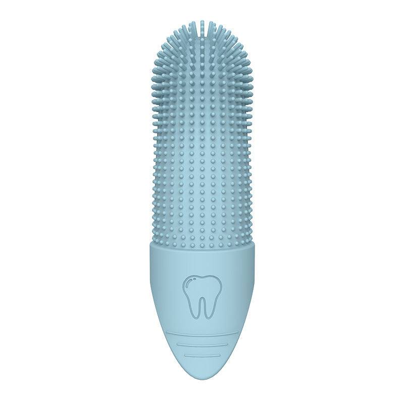 Spotty silicone pet teeth care toothbrush