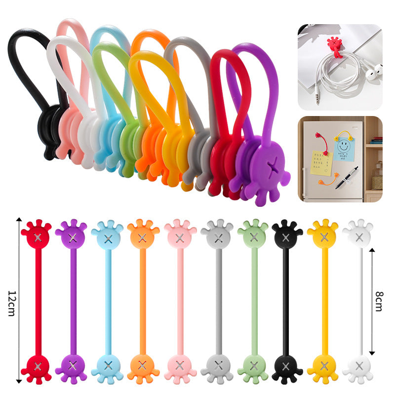 Magnetic organizer silicone binding belt