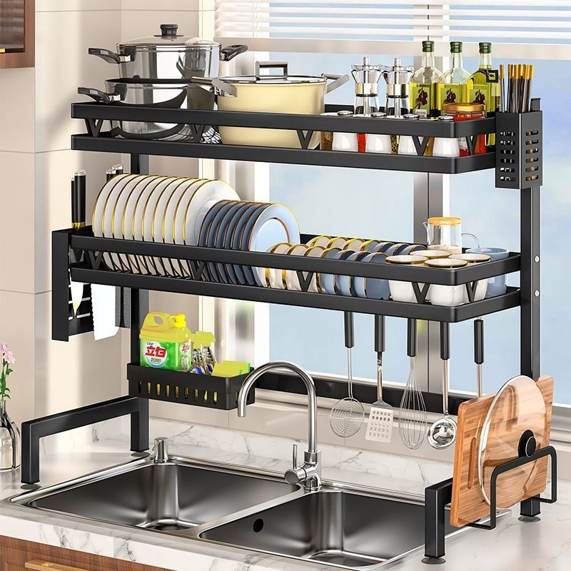 Kitchen sink dish drying rack