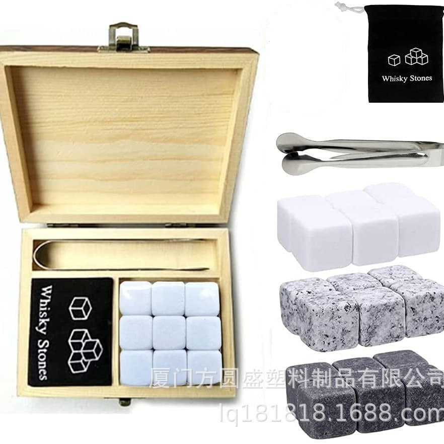 Whiskey ice stone with wooden box