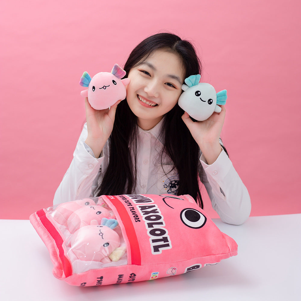 Kawaii salamander pack pillow plush toy