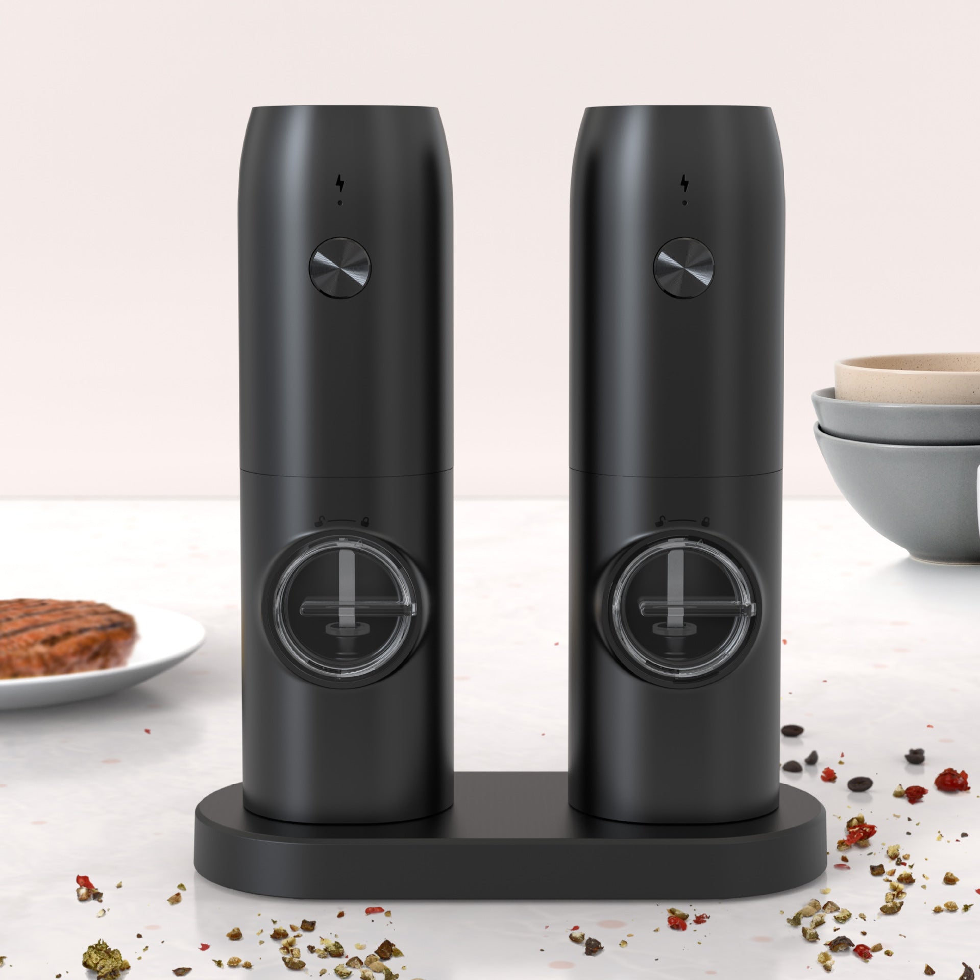 Rechargeable electric pepper grinder