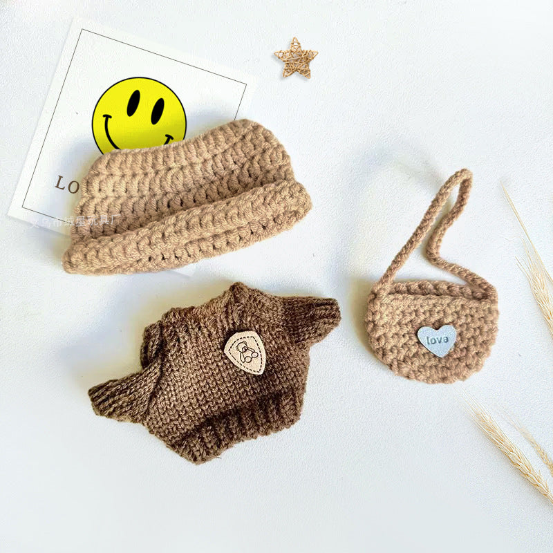 17cm Labubu Crochet Outfit Set – Sweater, Hat & Shoulder Bag