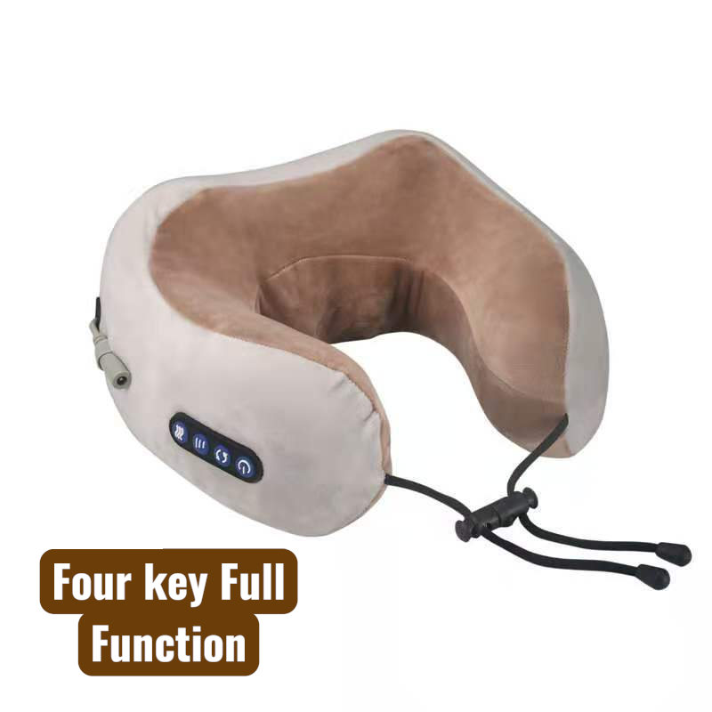 Portable multifunctional rechargeable U-shaped massage pillow