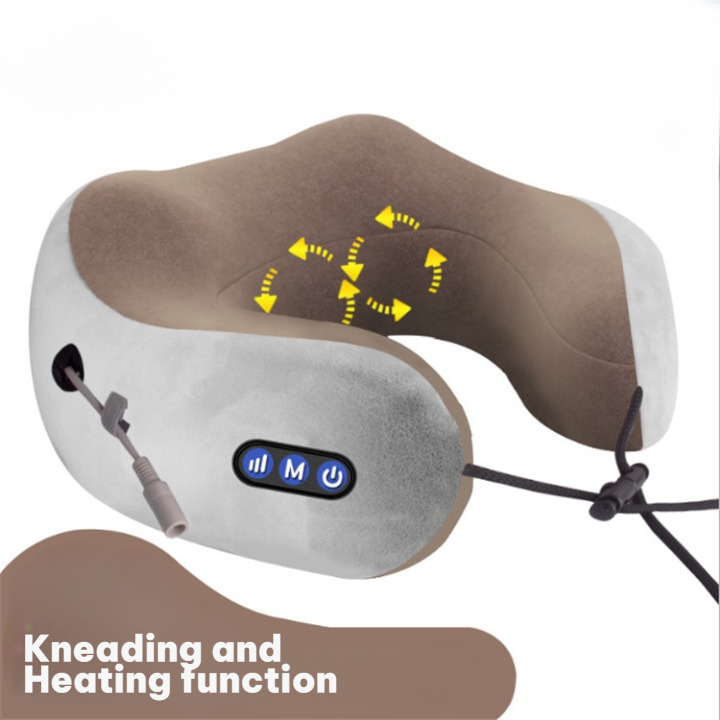 Portable multifunctional rechargeable U-shaped massage pillow