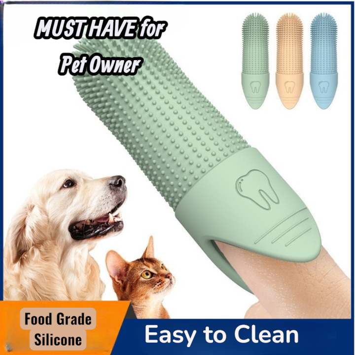 Spotty silicone pet teeth care toothbrush