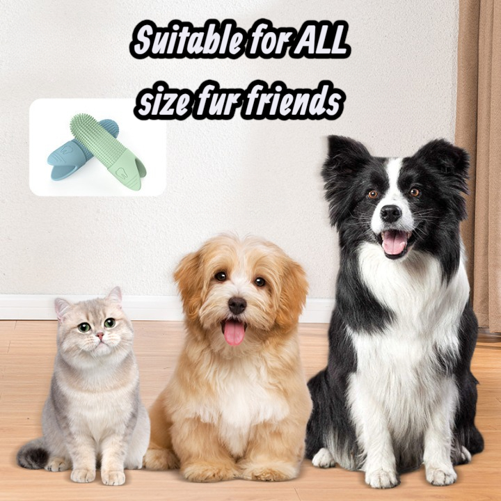 Spotty silicone pet teeth care toothbrush