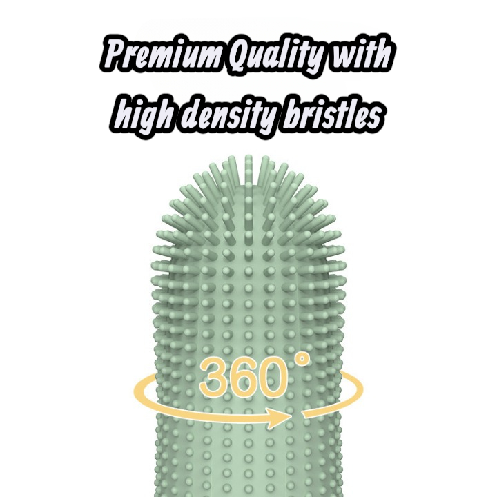 Spotty silicone pet teeth care toothbrush