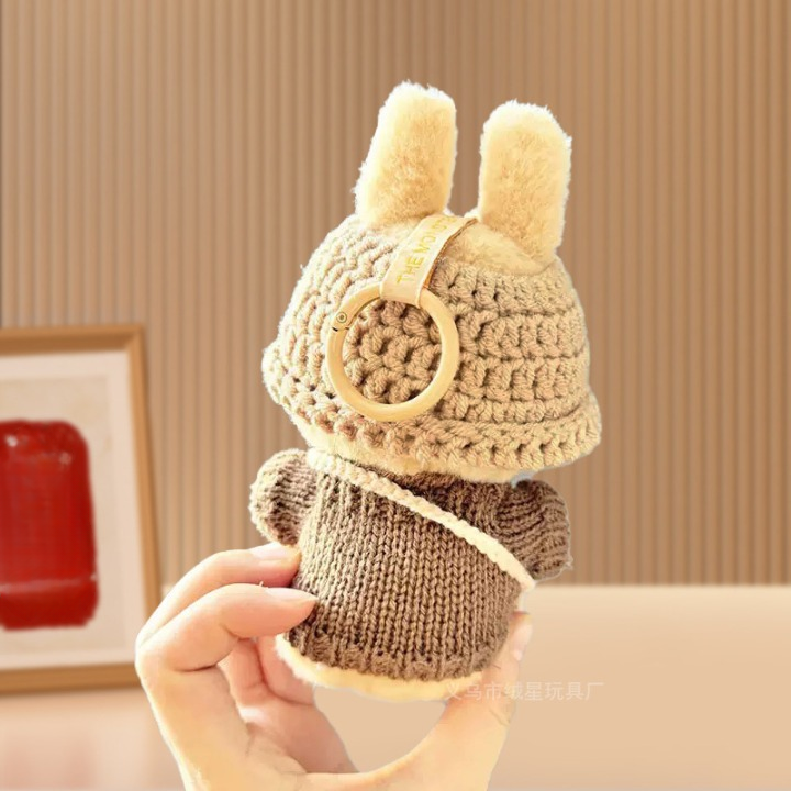 17cm Labubu Crochet Outfit Set – Sweater, Hat & Shoulder Bag